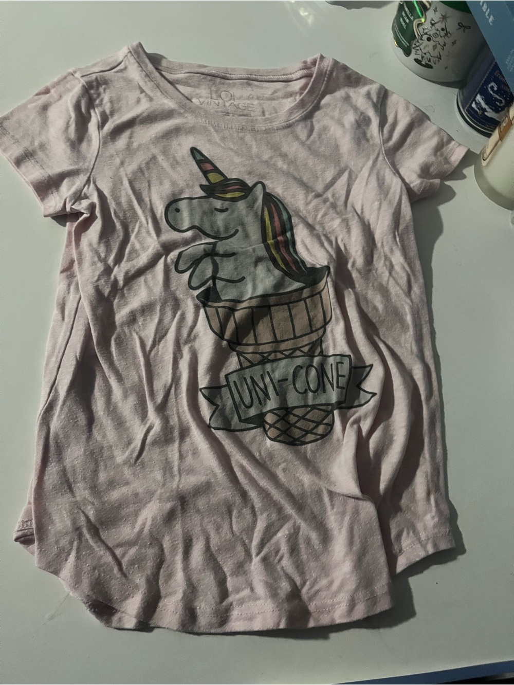 L.O.L. Vintage Light Pink Unicorn 'Uni-Cone' Graphic Tee